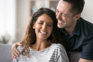 A couple smiling probably cured of Gingivitis at Westlake Village Dental